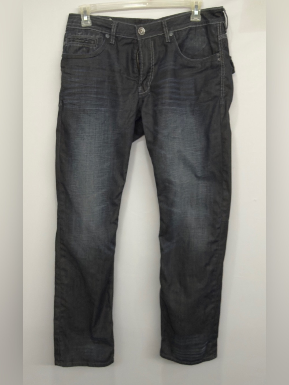 Buffalo By David Bitton SIX Waxed Men's Straight Jeans Stretch  Blue W34xL32